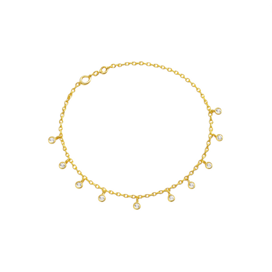 Dangling Circle Stones Anklet
