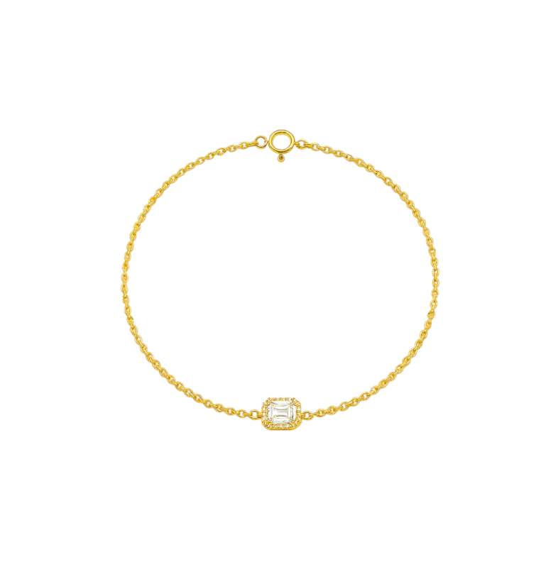 Baguette Crystal Bezel Anklet