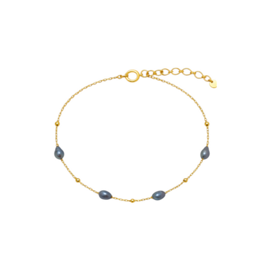 Purple Pearls Beaded Anklet