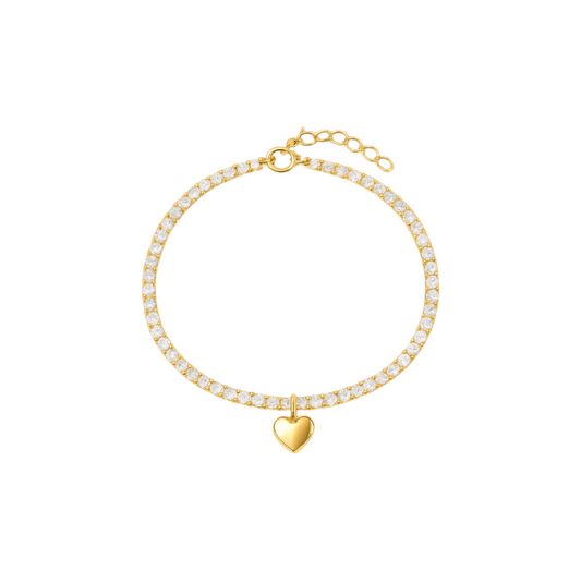 Heart Tennis Bracelet