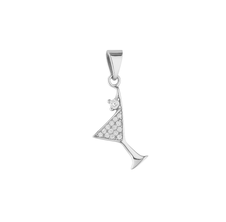 Pavé Martini Glass Charm
