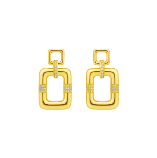 Dangling Bold Rectangle Hoops