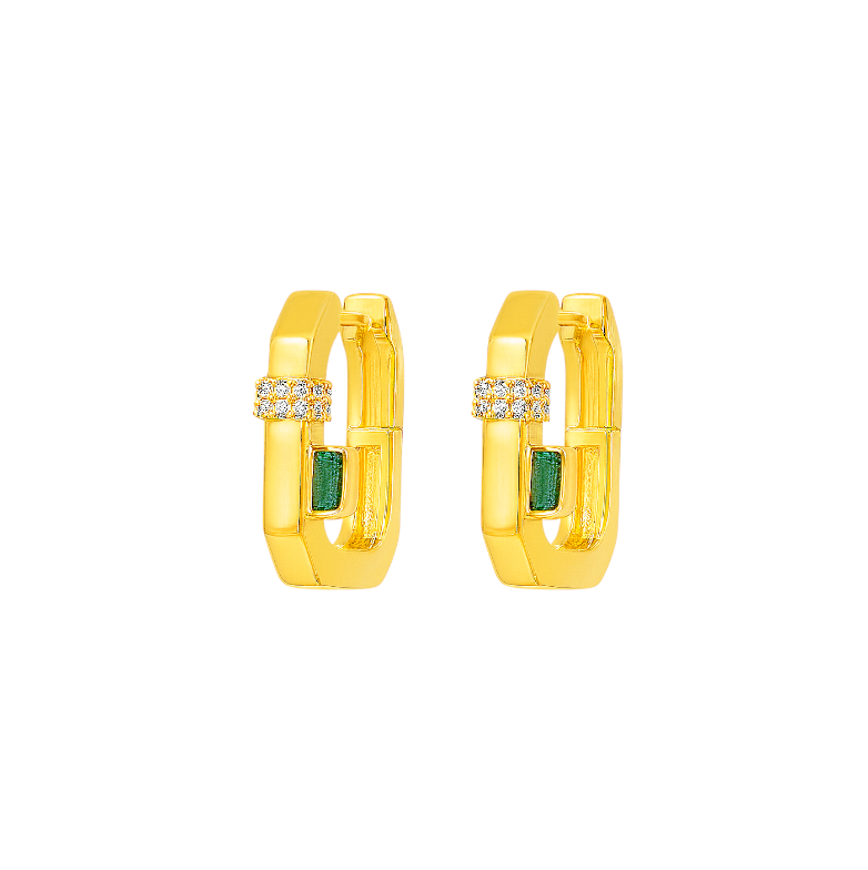 Powerplay Baguette Hoop Earrings