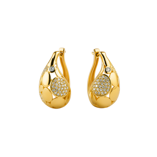 Circle Pavé Patterns Drop Earrings
