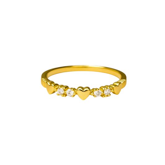Pavé Bold Hearts Band Ring