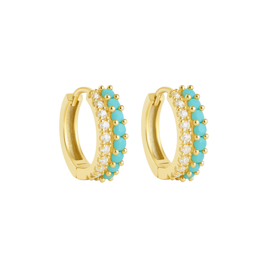 Thick Double Line Pavé Hoop