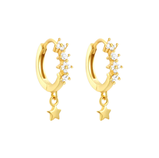 Sparkly Hoops with Mini Dangling Star