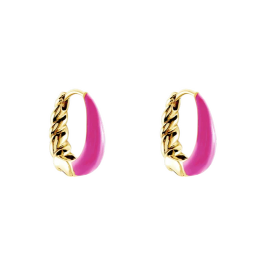Croissant Twisted Enamel U Hoop