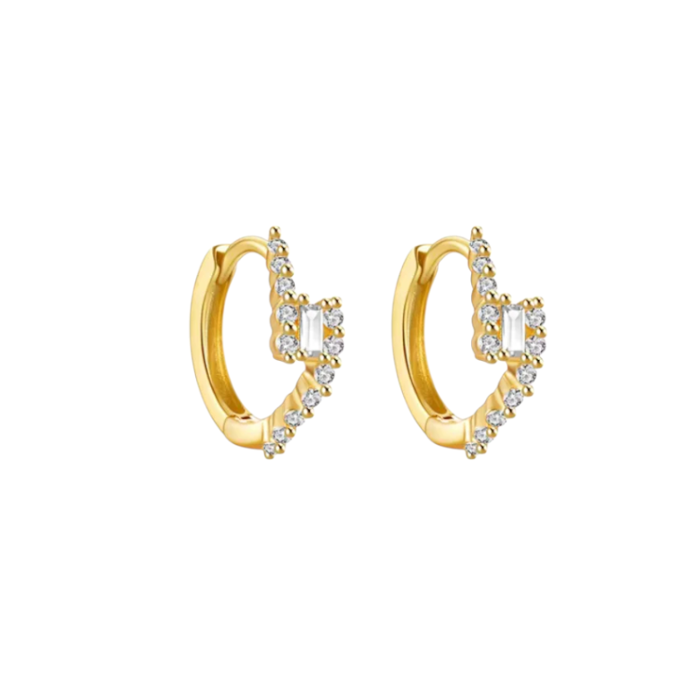 Pavé Twist Hoops with Crystal Baguette