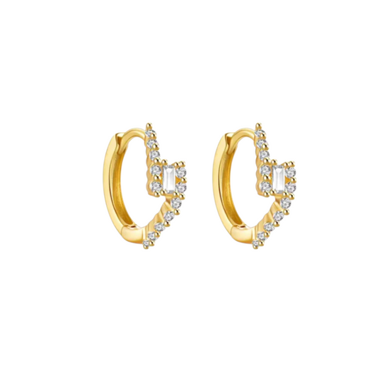 Pavé Twist Hoops with Crystal Baguette