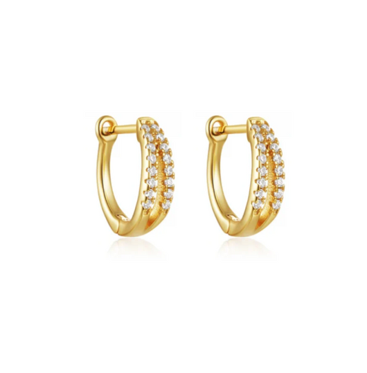 Pavé Double Hoops