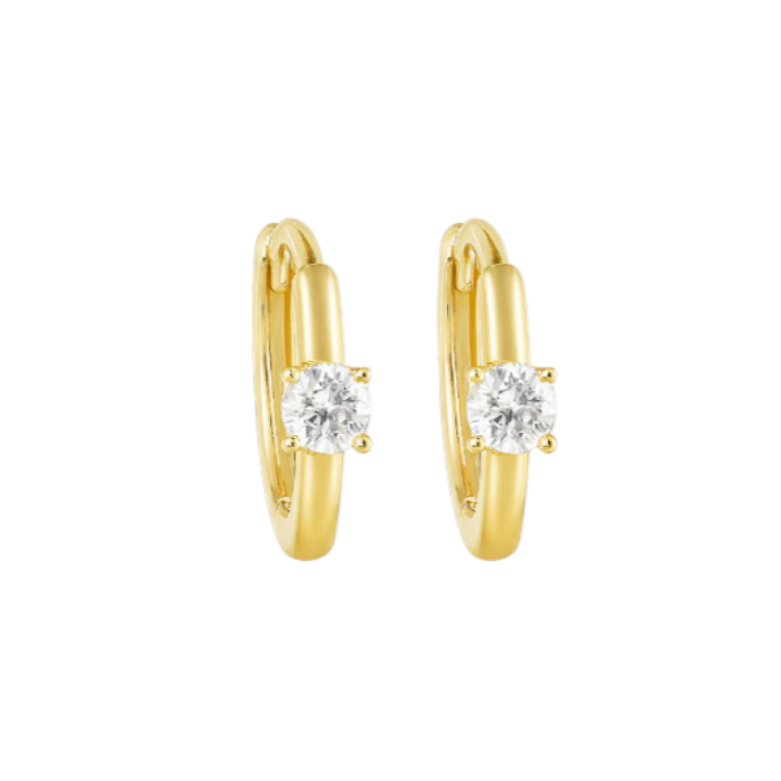 Circle Stone Bold Huggie Hoops