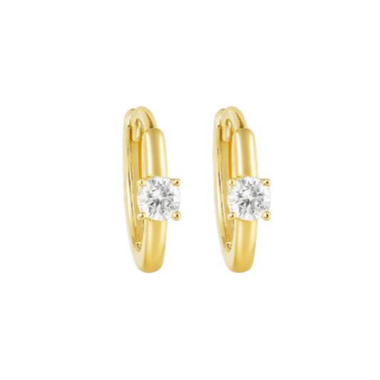 Circle Stone Bold Huggie Hoops