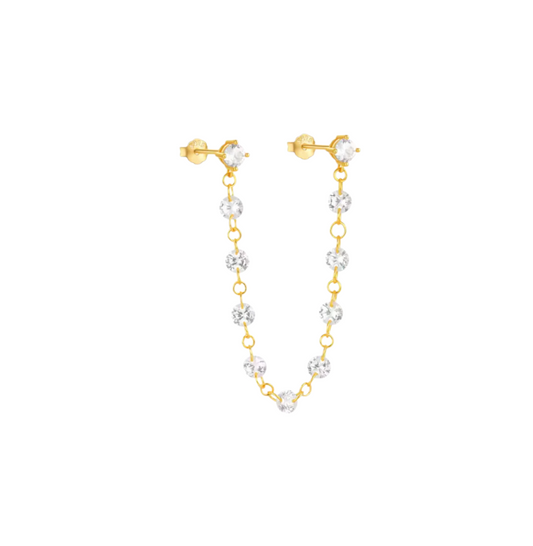 Drops Crystals on Chain Earring