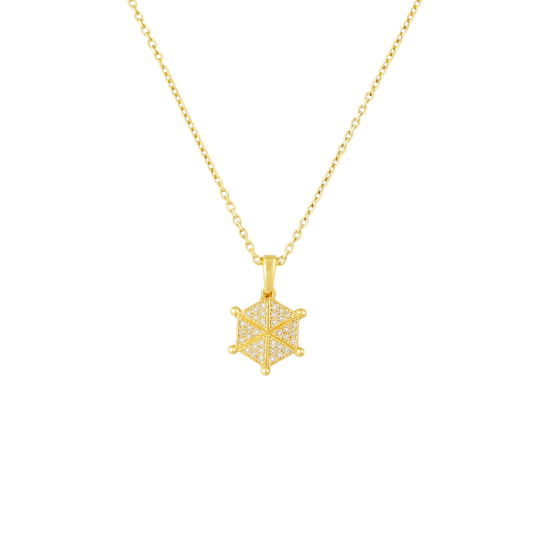 Magnetic Pavé Triangle Hexagon Necklace