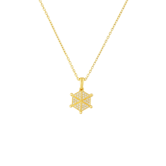 Magnetic Pavé Triangle Hexagon Necklace