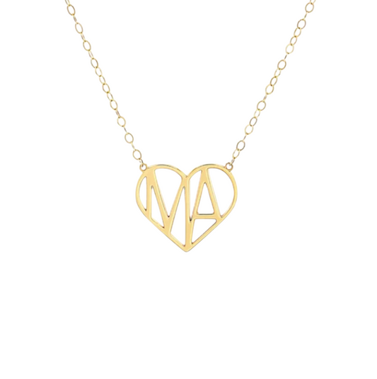 MA Heart Necklace