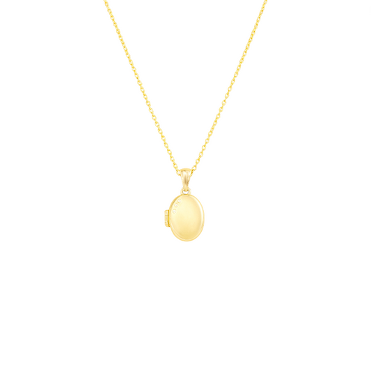 Engravable Oval Locket Necklace