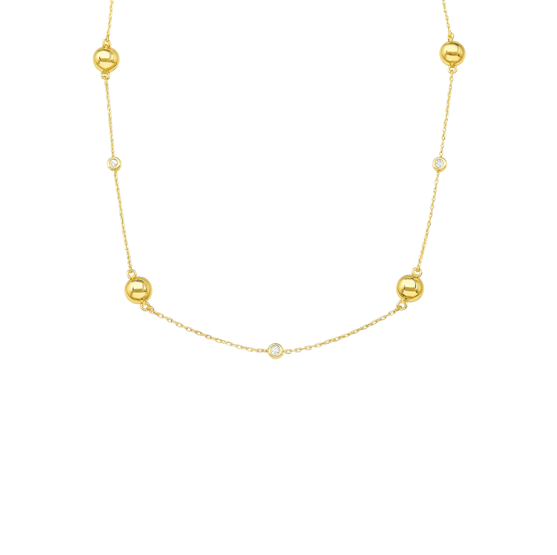 Multi Crystal Balls Circles Necklace