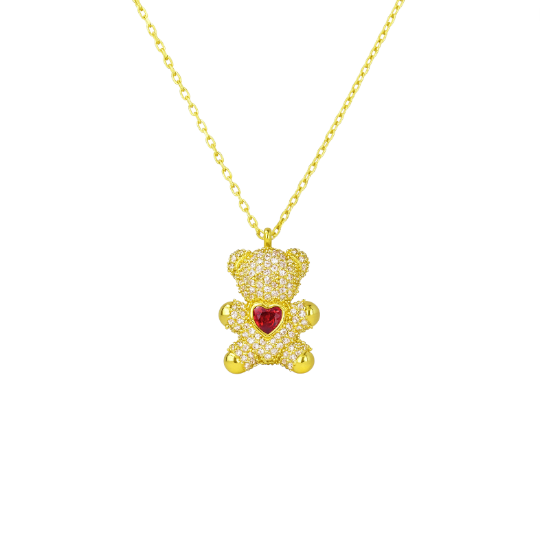 Teddy Heart Pendant Necklace