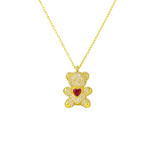 Teddy Heart Pendant Necklace