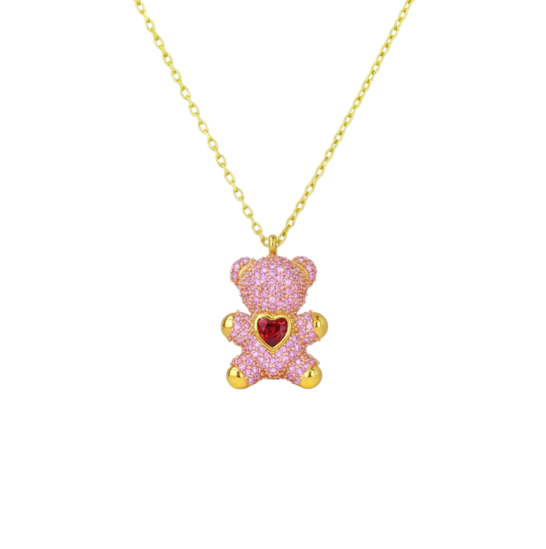Teddy Heart Pendant Necklace