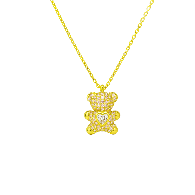 Teddy Heart Pendant Necklace