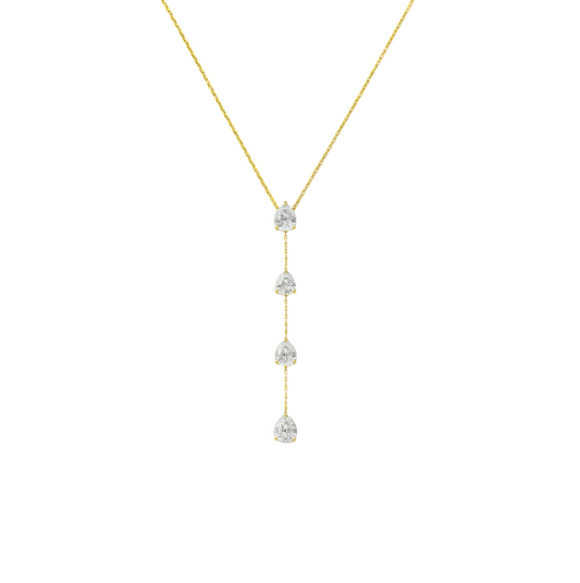 Four Teardrops Lariat Necklace