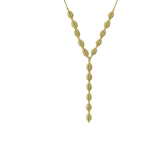 Pavé Seashells Lariat Necklace
