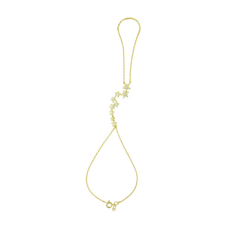 Curvy Pavé Stars Handchain