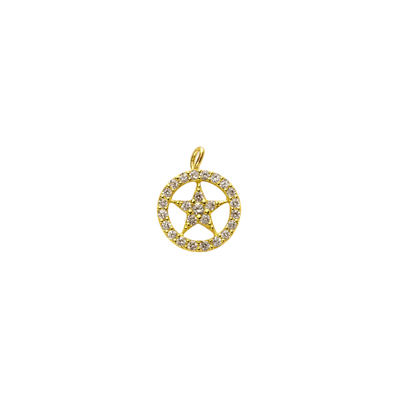 Pavé Circle Star Charm