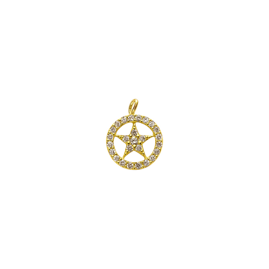 Pavé Circle Star Charm