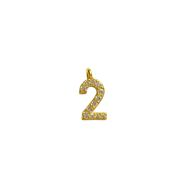 Pavé Number Charm