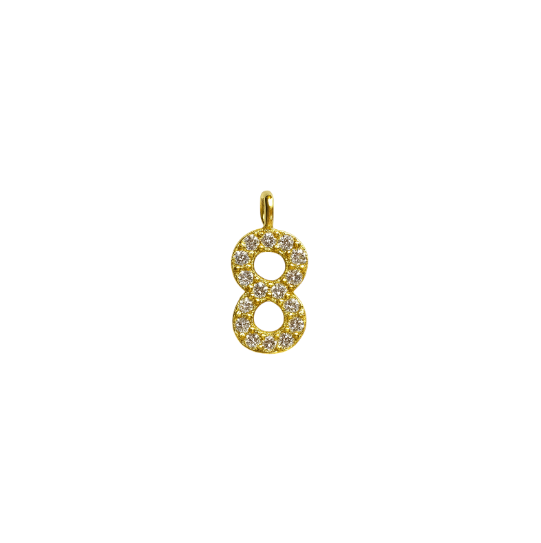 Pavé Number Charm