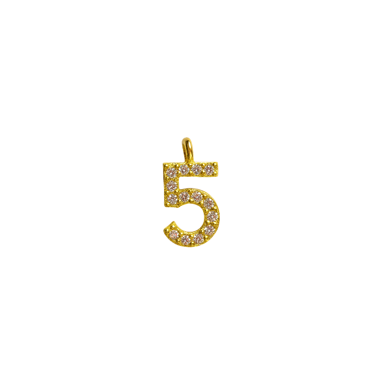 Pavé Number Charm