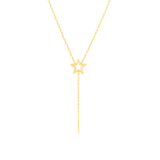 Hollow Star Lariat Necklace