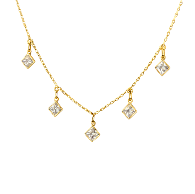 Dangling Multi Rhombus Necklace