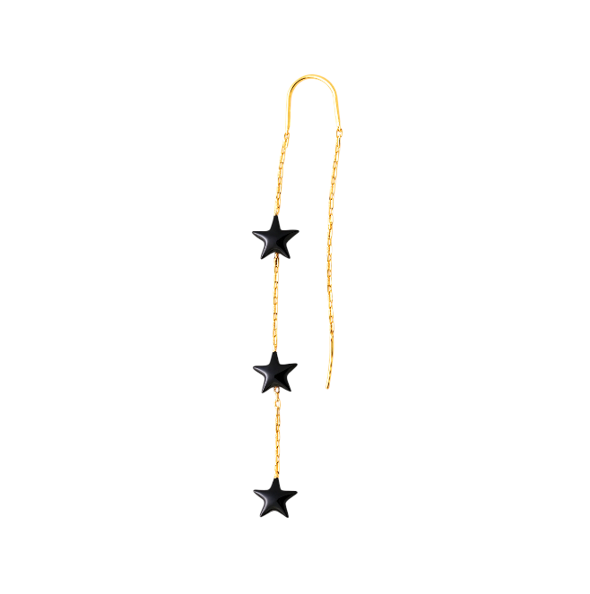 Triple Enamel Stars Threader Earring