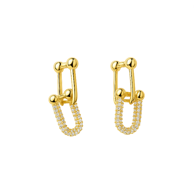 Pavé Bold Double Oval Hoops