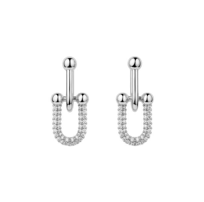 Pavé Bold Double Oval Hoops
