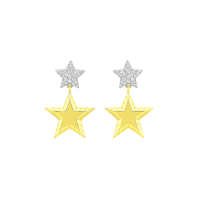 Double Stars Dangling Earrings