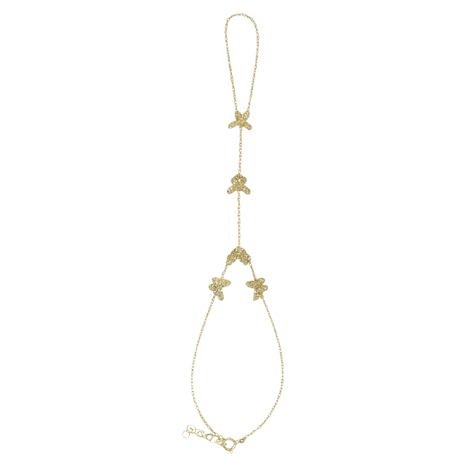 Multi Pavé Butterflies Hand Chain