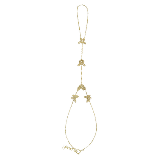 Multi Pavé Butterflies Hand Chain