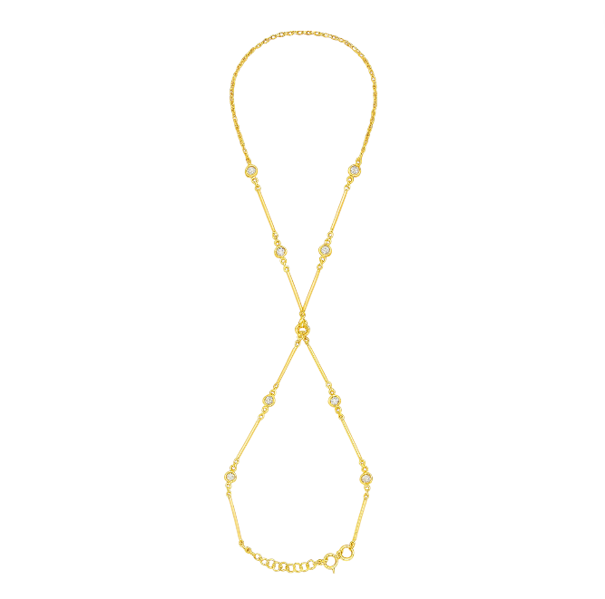 Bars with Circle Stones Handchain