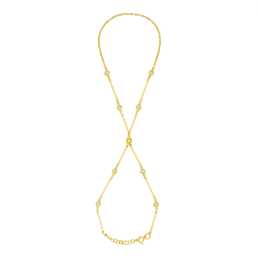 Bars with Circle Stones Handchain