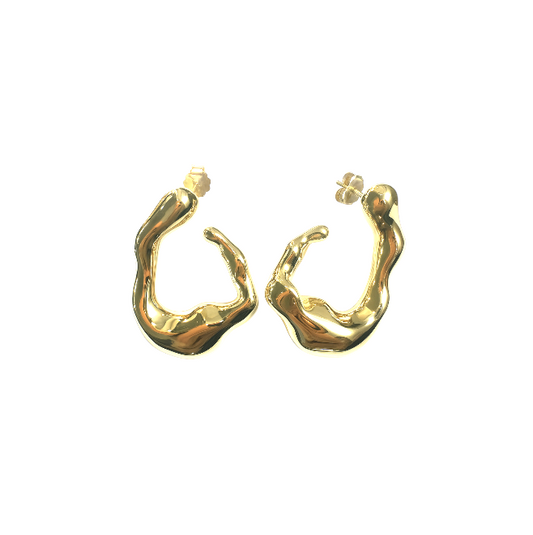 Sculpted Gold Hoops