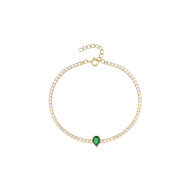 Emerald Pear Tennis Bracelet