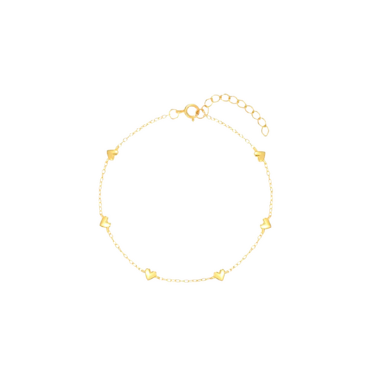 Multi Bold Hearts Bracelet