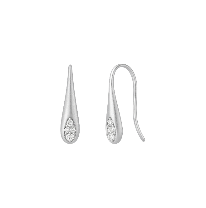 Long Bold Teardrop with Sparkles Earring