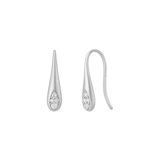 Long Bold Teardrop with Sparkles Earring